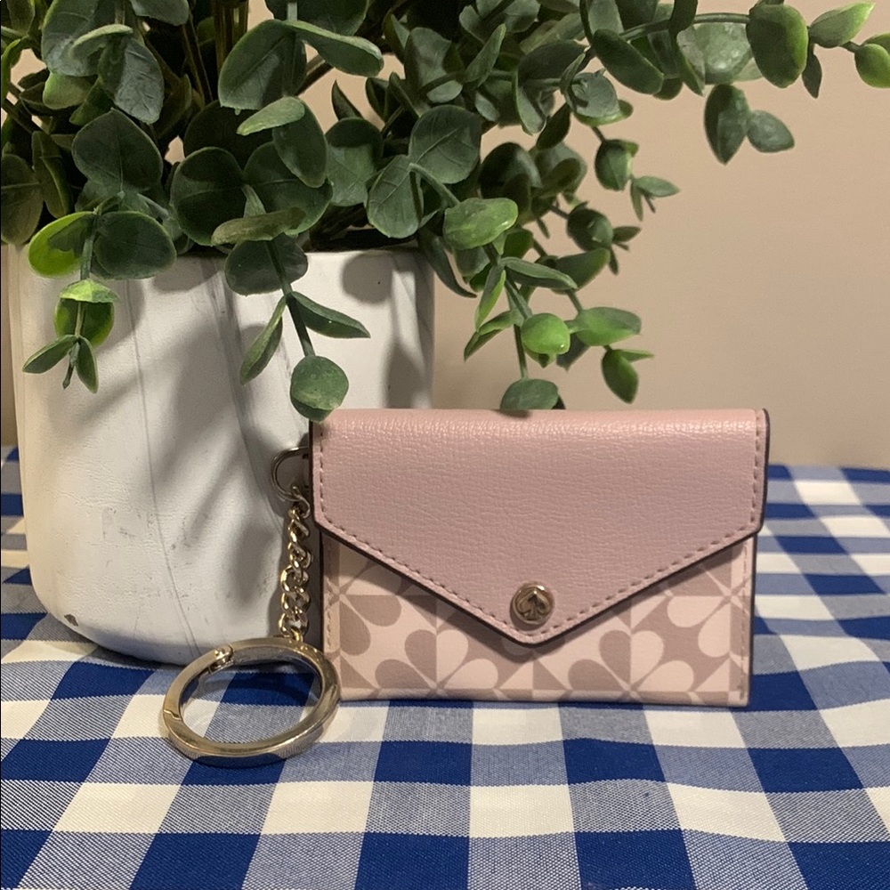 Kate Spade Beige Card Holder Keychain